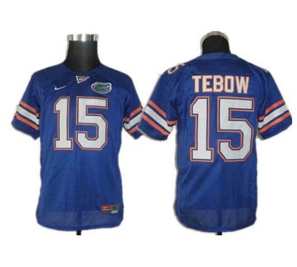 Men's Florida Gators #15 Tim Tebow Royal Stitched Jersey